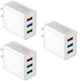 thumbnail image 1 of Wall Charger Plug, 3-Pack 3.1A 3-Muti Port USB Adapter Power Plug Charging Station Box Base Replacement for iPhone 11 Pro Max/X/8/7, iPad, Samsung Phones and More USB Wall Charging Block, 1 of 1