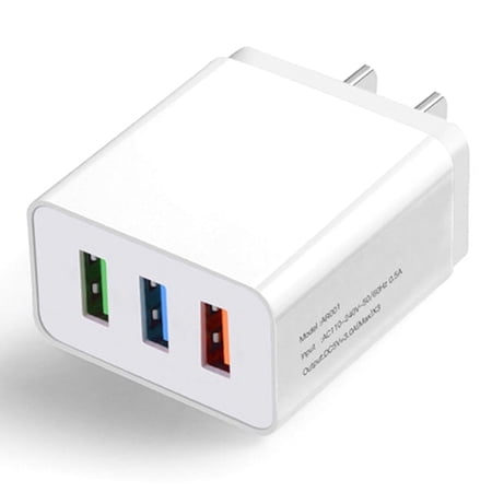 Wall Charger, Upgraded 10W 3-Port USB Plug Cube Portable Wall Charger Plug for iPhone iPad Android Universal for All USB Charging Devices