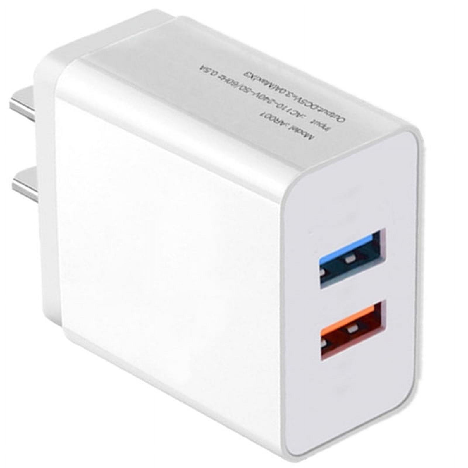 Wall Charger, Upgraded 10W 2-Port USB Plug Cube Portable Wall Charger Plug for iPhone iPad Android Universal for All USB Charging Devices - image 1 of 3
