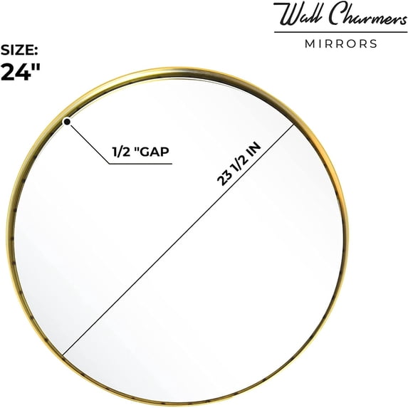 Wall Charmers Gold Round Hanging Mirror 24