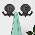 thumbnail image 1 of Wall Charmers  Set of 2 His and Hers Metal Towel Hooks Bronze, 1 of 4