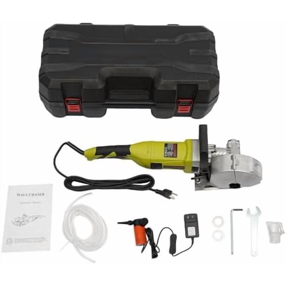 Wall Chaser, 4000W Electric Wall Groove Cutting Machine, Concrete Cutter w/5Pcs Saw Blades & Water Pump, Toolbox, 6500RPM Handheld Slotting Machine for Concrete, Floor, Wall Brick, Marble