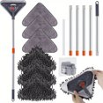 thumbnail image 1 of Wall Cleaner with Long Handle, 360° Rotatable Wall Mop, Wall Washer Cleaner Tool for Walls/ Ceiling Fans/ Dust/ Baseboard/ Floors Clean, 6 Replacement Pads, 1 Squeegee Scraper Strips, 1 Mop Holder, 1 of 9