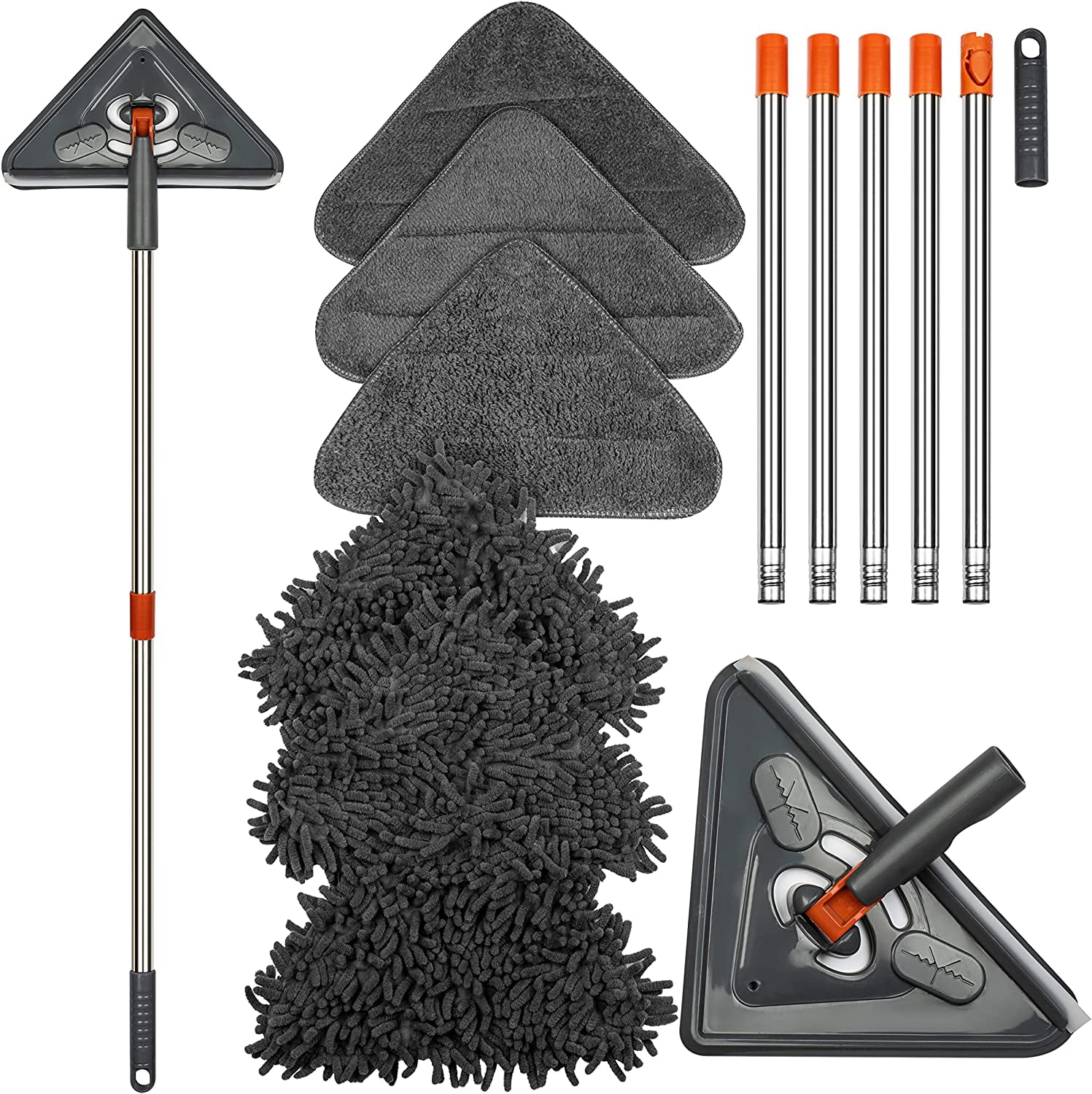Baseboard Cleaner Tool With Handle Folding Wall Mop