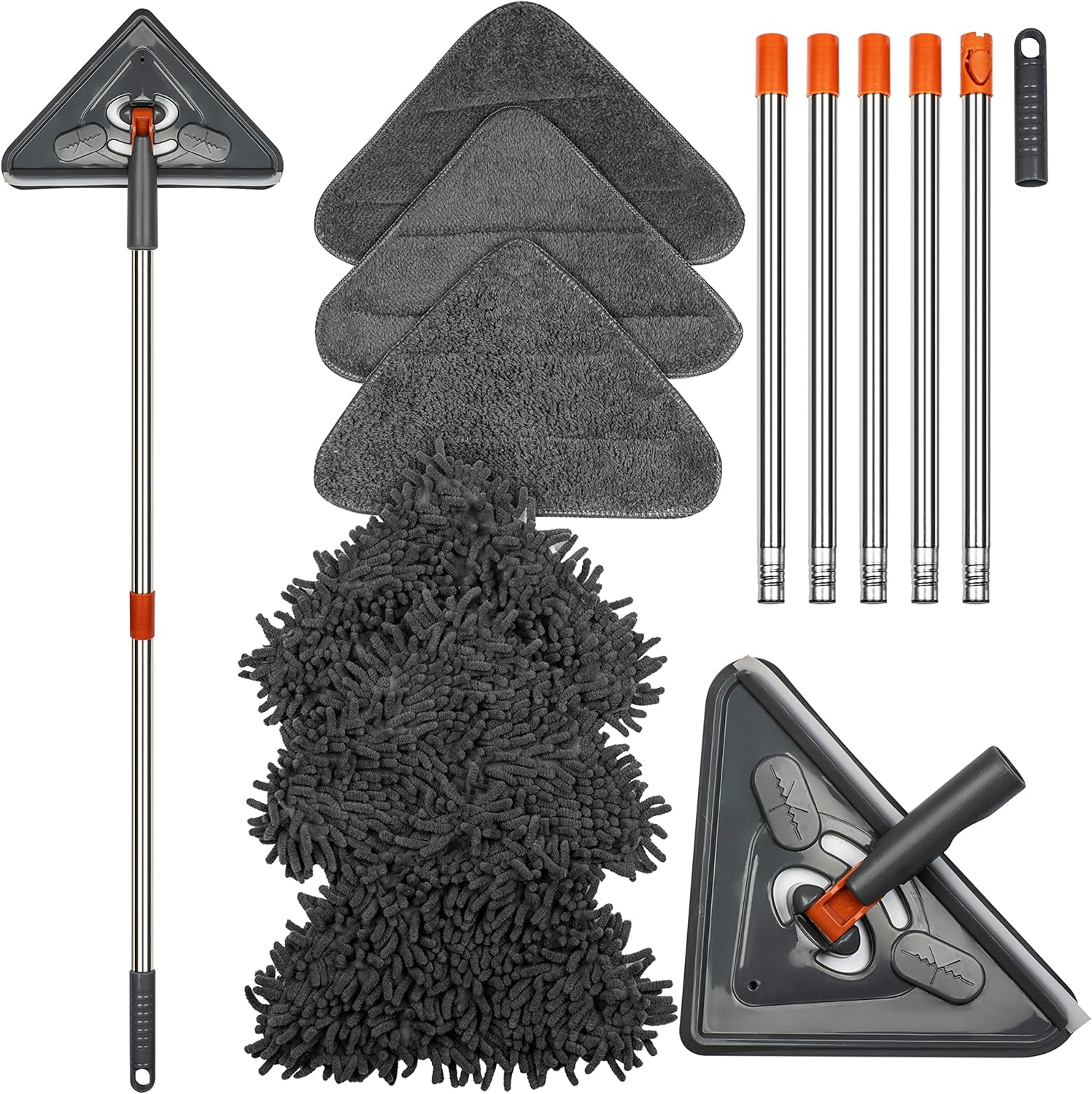 Wallop Cleaner Wall Cleaner with Long Handle - Extension Pole Wall Mop with Rotating ...