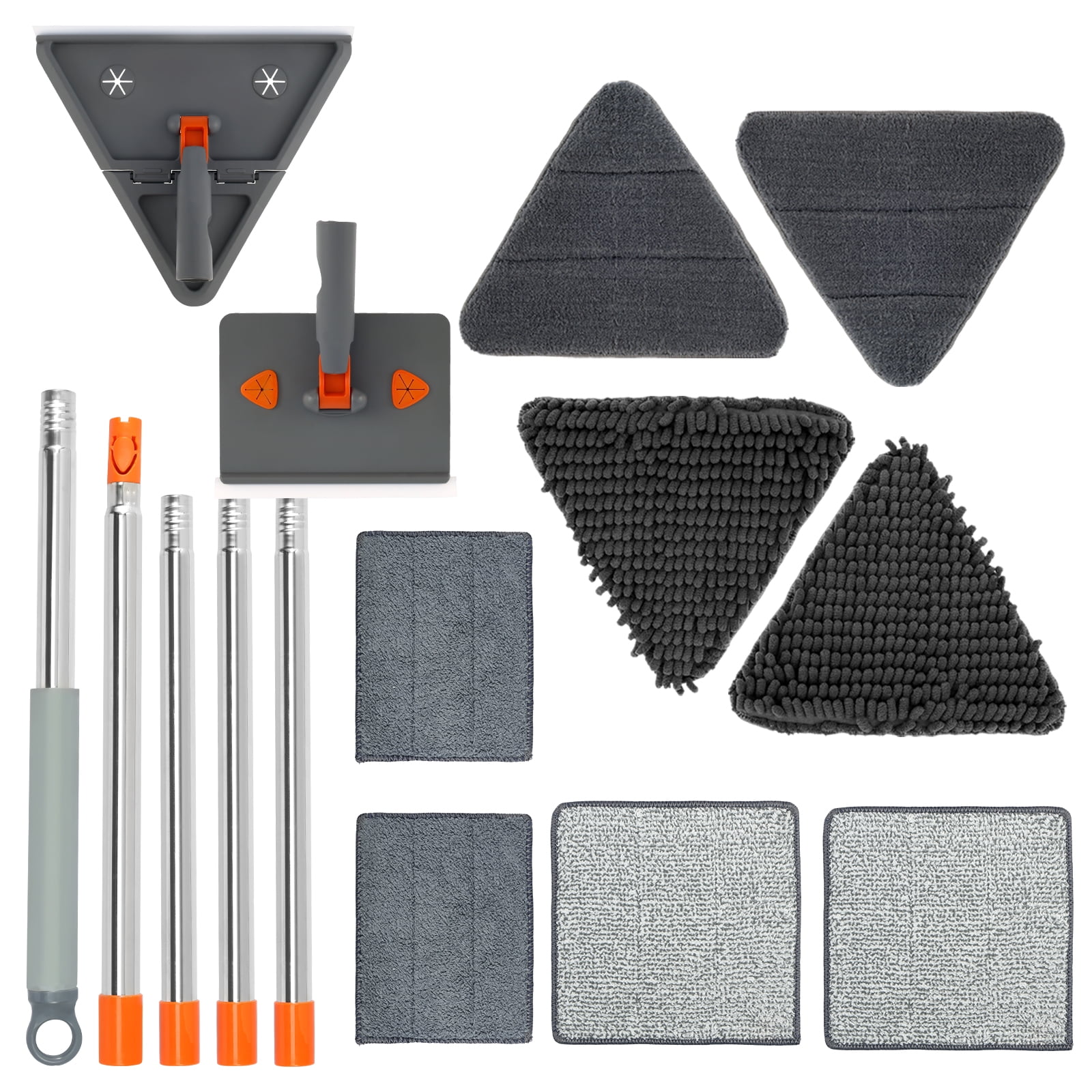 Wall Cleaner Mop with Long Handle Triangle and Rectangle Mop Head ...