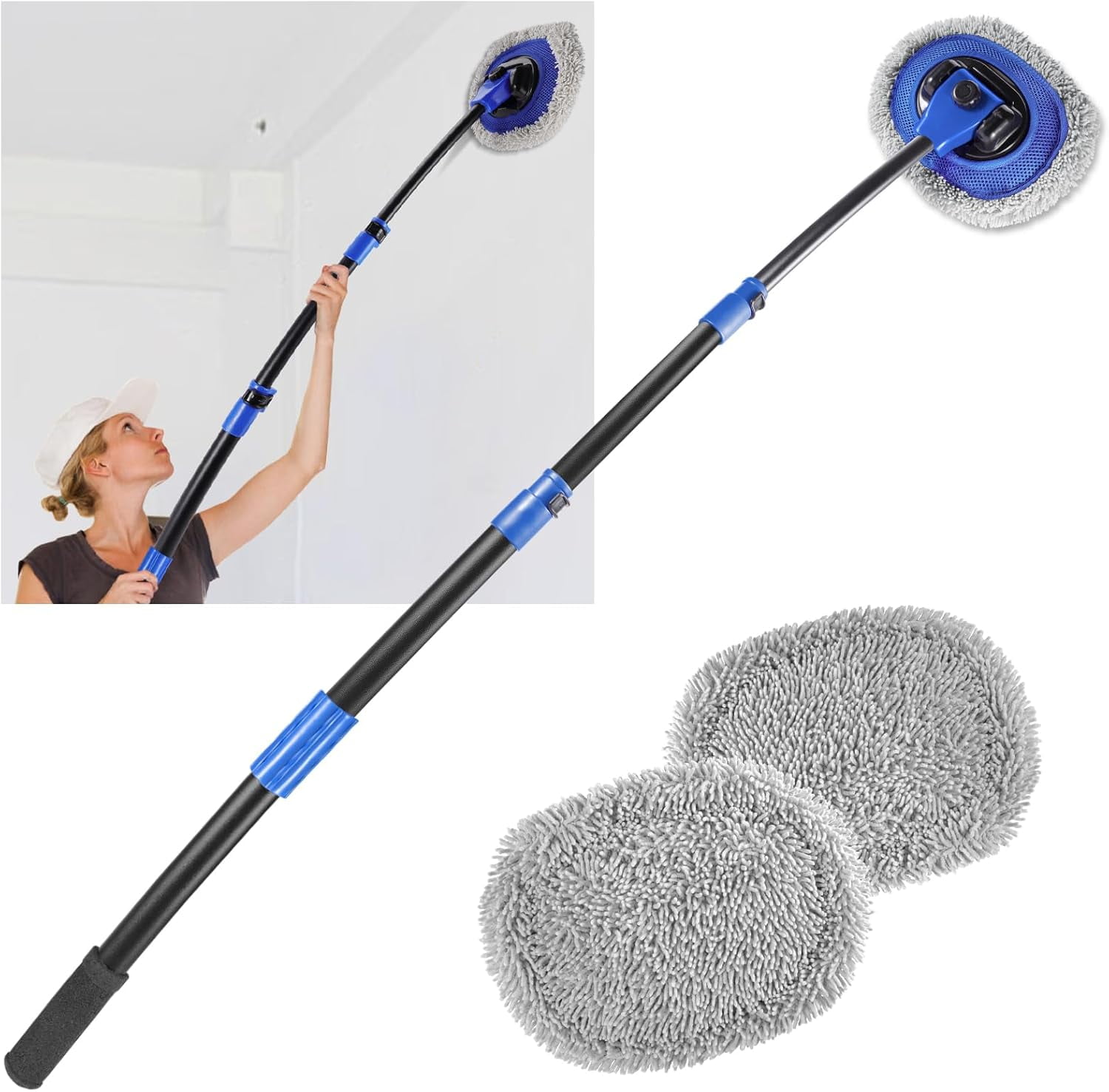 Wall Cleaner Mop, Washer Mops with Long Handle for Cleaning Walls