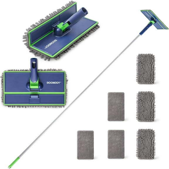 Wall Cleaner Mop with Foldable Panel, Baseboard Cleaner Tool with 72" Long Handle, Cleaning Mop Duster for Walls, Ceilings, Baseboards, Floors