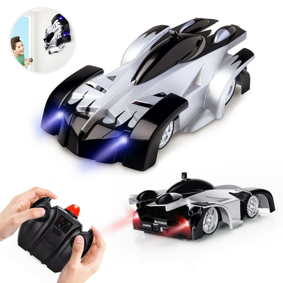 Wall Climb Wireless Remote Control Car,360 Degree Rotation Stunt RC Cars for 3-12 Kids,Silver