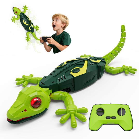 Wall Climbing Lizard,RC Wall Crawler Gecko, Rechargeable Remote Control Robot Kids Toys, Wall Climbing Funny Prank Toys Birthday Gifts for Boys & Girls Ages 4 and Up, Upgrade Low Noise