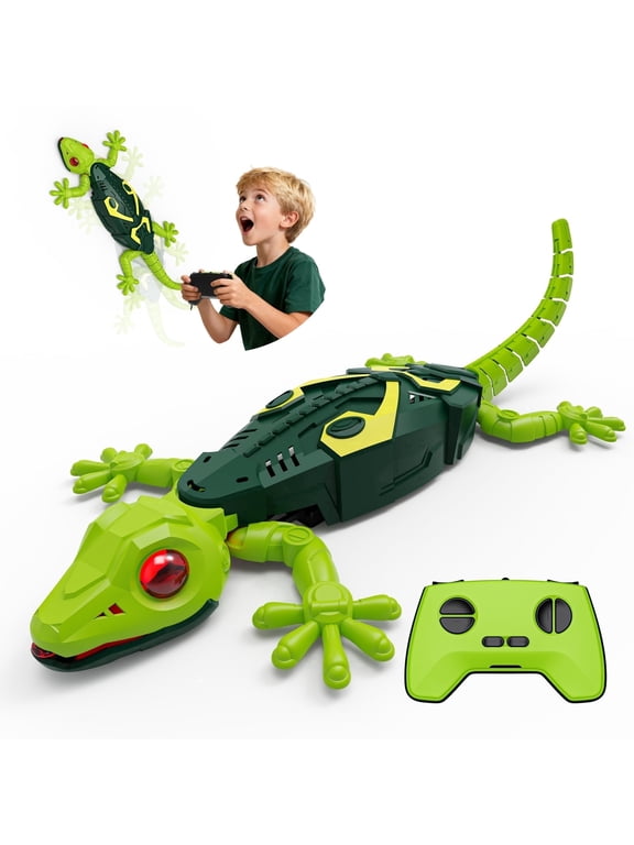 Wall Climbing Lizard,RC Wall Crawler Gecko, Rechargeable Remote Control Robot Kids Toys, Wall Climbing Funny Prank Toys Birthday Gifts for Boys & Girls Ages 4 and Up, Upgrade Low Noise