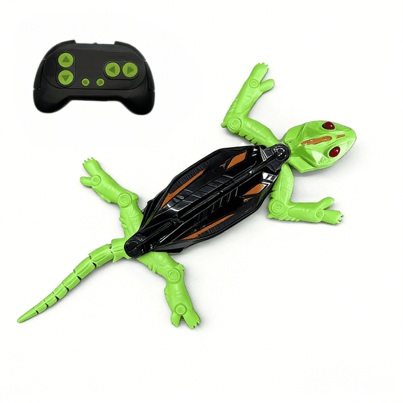 Wall-Climbing Lizard Toy, Remote-Control Gecko That Climbs Walls & Ceilings, RC Crawling Reptile with LED eyes, Funny Prank Gift for Kids Boys Girls Ages 6-12