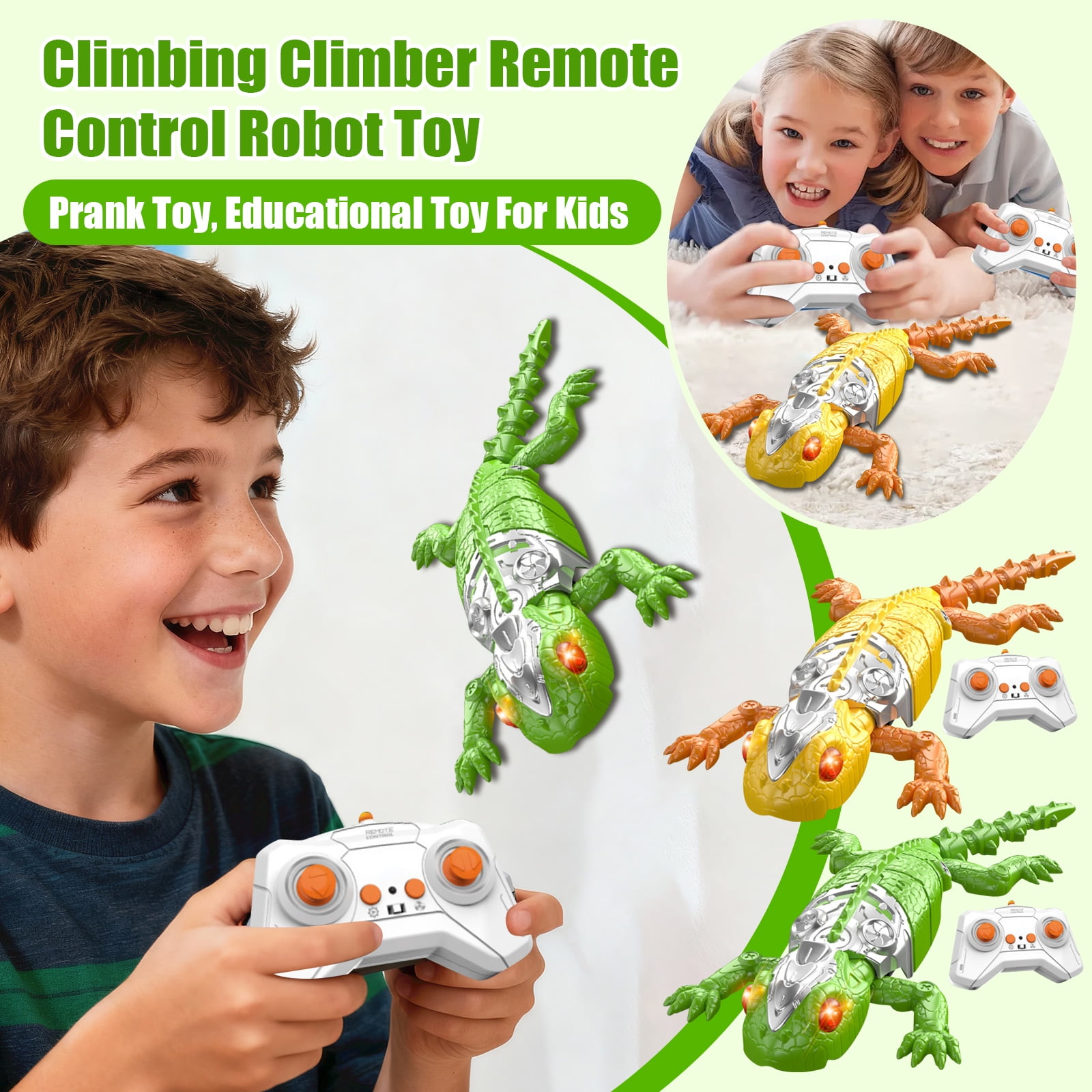 Wall Climbing Lizard, Wall Crawler Robot Gecko Remote Control, Floor ...