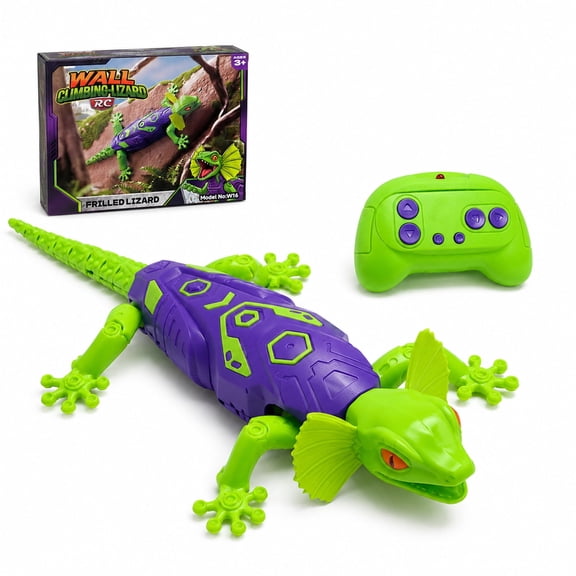 Wall Climbing Remote Control Lizard Toy, Dual Mode Rechargeable RC Wall Crawler with 360° Rotation and LED Eyes for Kids Ages 3+