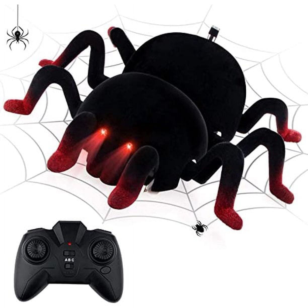 Wall Climbing Spider Car Remote Control Spider Halloween Prank Toy Realistic Fake Fun Battery Operated Robot Spider for Boys 3-12Y