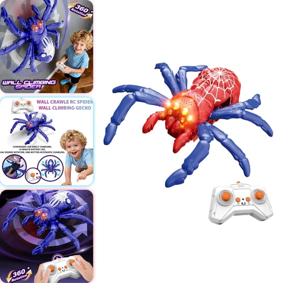 Wall Climbing Spider,RC Remote Control Cars,Wall Crawler Robot Spider,Fun Toys,Cool Prank Gadgets(Red)