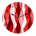 thumbnail image 1 of Wall Clock 10 Inch Abstract Wave Pattern Texture Round Silent Decorative Wall Clocks Battery Operated for Living Room Bedroom Kitchen Classroom Decor, Red,Small, 1 of 8
