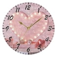 thumbnail image 1 of Wall Clock 10 Inch Battery Operated Clocks Living Room Decor, Silent Non-Ticking for Living Room Home Kitchen office Clock Pink Heart-shaped Light Box, 1 of 5
