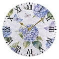 thumbnail image 1 of Wall Clock 10 Inch Battery Operated Clocks Living Room Decor, Silent Non-Ticking for Living Room Home Kitchen office Blue Hydrangea, 1 of 6
