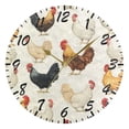 thumbnail image 1 of Wall Clock 10 Inch Battery Operated Clocks Living Room Decor, Silent Non-Ticking for Living Room Home Kitchen office Clock Chickens Pattern, 1 of 5