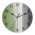 thumbnail image 1 of Wall Clock 10 Inch Farmhouse Rustic Wood Round Silent Decorative Wall Clocks Battery Operated for Living Room Bedroom Kitchen Classroom Decor, Sage Green Grey,Small, 1 of 7