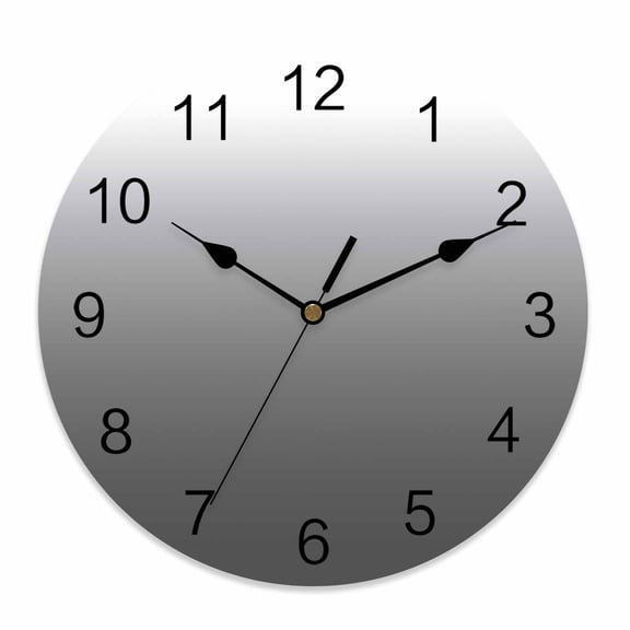 Wall Clock 10 Inch Grey White Gradient Round Silent Decorative Wall Clocks Battery Operated for Living Room Bedroom Kitchen Classroom Decor, Abstract Watercolor,Small