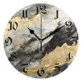 thumbnail image 1 of Wall Clock 10 Inch Silent Non-Ticking 8 Black Golden Marble Battery Operated Rustic Retro for Living Room Home Kitchen Bathroom, 1 of 7