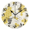 thumbnail image 1 of Wall Clock 10 Inch Silent Non-Ticking 8 Cute Bees and Honey Battery Operated Rustic Retro for Living Room Home Kitchen Bathroom, 1 of 7