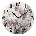 thumbnail image 1 of Wall Clock 10 Inch Silent Non-Ticking 8 Flowers Branch Floral Battery Operated Rustic Retro for Living Room Home Kitchen Bathroom, 1 of 7