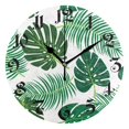 thumbnail image 1 of Wall Clock 10 Inch Silent Non-Ticking 8 Palm Leaves Battery Operated Rustic Retro for Living Room Home Kitchen Bathroom, 1 of 7