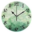 thumbnail image 1 of Wall Clock 10 Inch Silent Non-Ticking Green Marble Battery Operated Rustic Retro for Living Room Home Kitchen Bathroom, 1 of 7