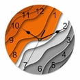 thumbnail image 1 of Wall Clock 12 Inch Orange Gray Beach Abstract Gradient Round Silent Decorative Wall Clocks Battery Operated for Living Room Bedroom Kitchen Classroom Decor, Modern Geometric Lines,Large, 1 of 7