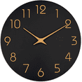thumbnail image 1 of Wall Clock 12 Inch Silent Non Ticking Battery Operated Wooden Black Modern Office Simple Minimalist Clock Decorative for Kitchen Home Bathroom Living Room, 1 of 9