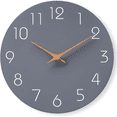 thumbnail image 1 of Wall Clock 12 Inch Silent Non Ticking Battery Operated Wooden Gray Modern Office Simple Minimalist Clock Decorative for Kitchen Home Bathroom Living Room, 1 of 9