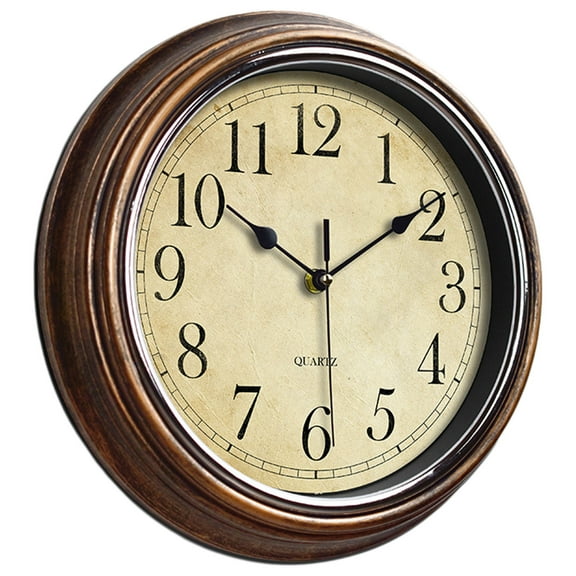 Wall Clock, 12'' Stylish Ticking Clocks Easy to Read Roman/Arabic Numerals for Bedroom Kitchen