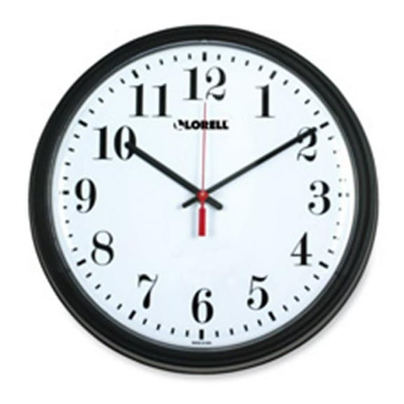 Wall Clock- 13-.25in.- Arabic Numerals- Black Frame