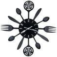 thumbnail image 1 of Wall Clock, 14.4" Stainless Steel Kitchen Cutlery Utensil Spoon Fork Wall Clock Creative Modern Home Decor Antique Style Wall Watch, 1 of 9