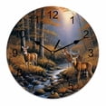 thumbnail image 1 of Wall Clock 14 Inch Fall Forest Rustic Deer Round Silent Decorative Wall Clocks Battery Operated for Living Room Bedroom Kitchen Classroom Decor, Nature Creeks Rock,Large, 1 of 7