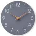 thumbnail image 1 of Wall Clock 14 Inch Gray Operated Silent Non Ticking Simple Modern Wood Decorative For Bedroom Living Room Kitchen Home Office, 1 of 9