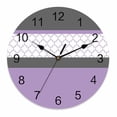 thumbnail image 1 of Wall Clock 14 Inch Retro Morocco Striped Pattern Round Silent Decorative Wall Clocks Battery Operated for Living Room Bedroom Kitchen Classroom Decor, Lavender Purple,Large, 1 of 7
