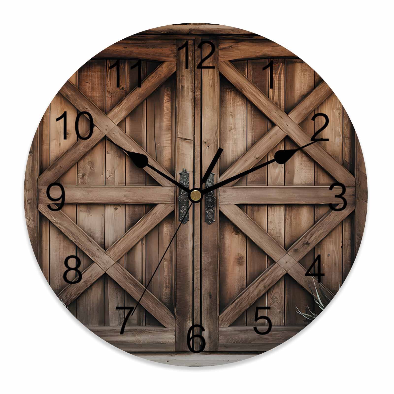 Wall Clock 14 Inch Rustic Farmhouse Round Silent Decorative Wall Clocks ...