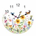 thumbnail image 1 of Wall Clock 14 Inch Summer Floral Butterfly Round Silent Decorative Wall Clocks Battery Operated for Living Room Bedroom Kitchen Classroom Decor, Rustic Farm Sunflower Daisies,Large, 1 of 7