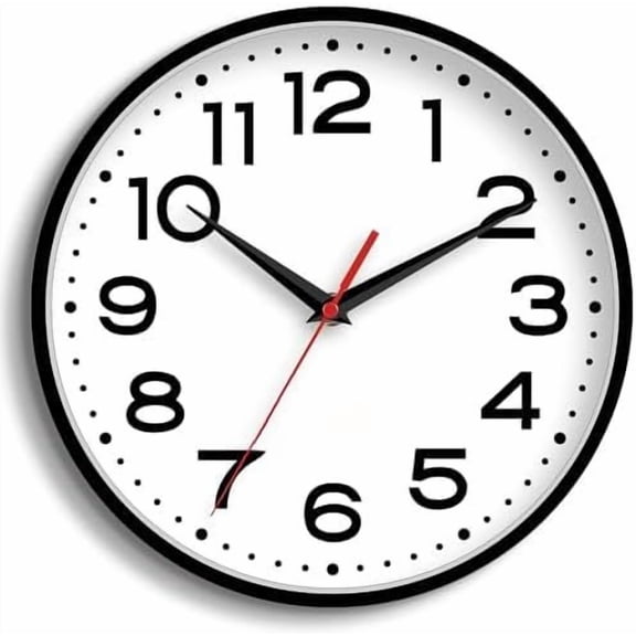 Wall Clock 18 Inch Silent Non-Ticking Modern Clock Battery Operated Classic Simple Minimalist Analog Decorative for Kitchen, Living Room,Office, Bedroom, Bathroom (Black)