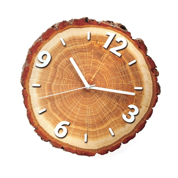 Wall Clock 30cm Hanging Time Clocks Art Supplies for Room School Classroom Decor Round Wood Clock Wall