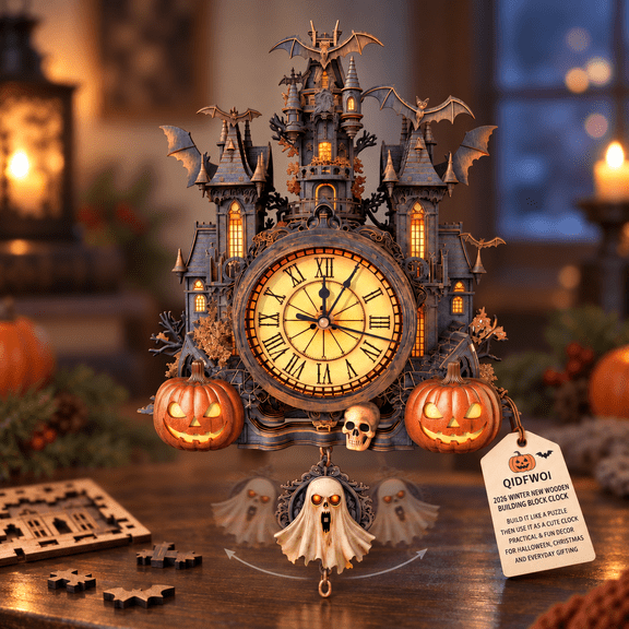 Wall Clock 3D Puzzles Adults Wooden Crafts DIY Kits Metal Women Model Rompecabezas Wood Personalized Mechanical Pendulum Build Cool Gifts Christmas