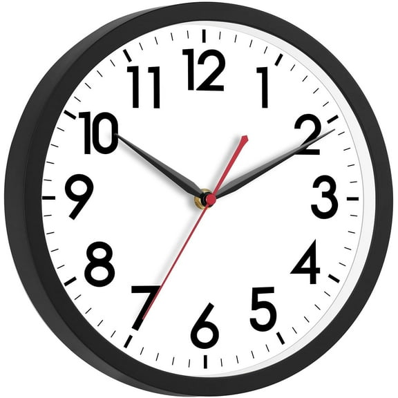 Wall Clock 8 Inch Silent Non-Ticking Modern Clocks Battery Operated - Analog Small Classic for Office, Home, Bathroom, Kitchen, Bedroom, School(Gray)