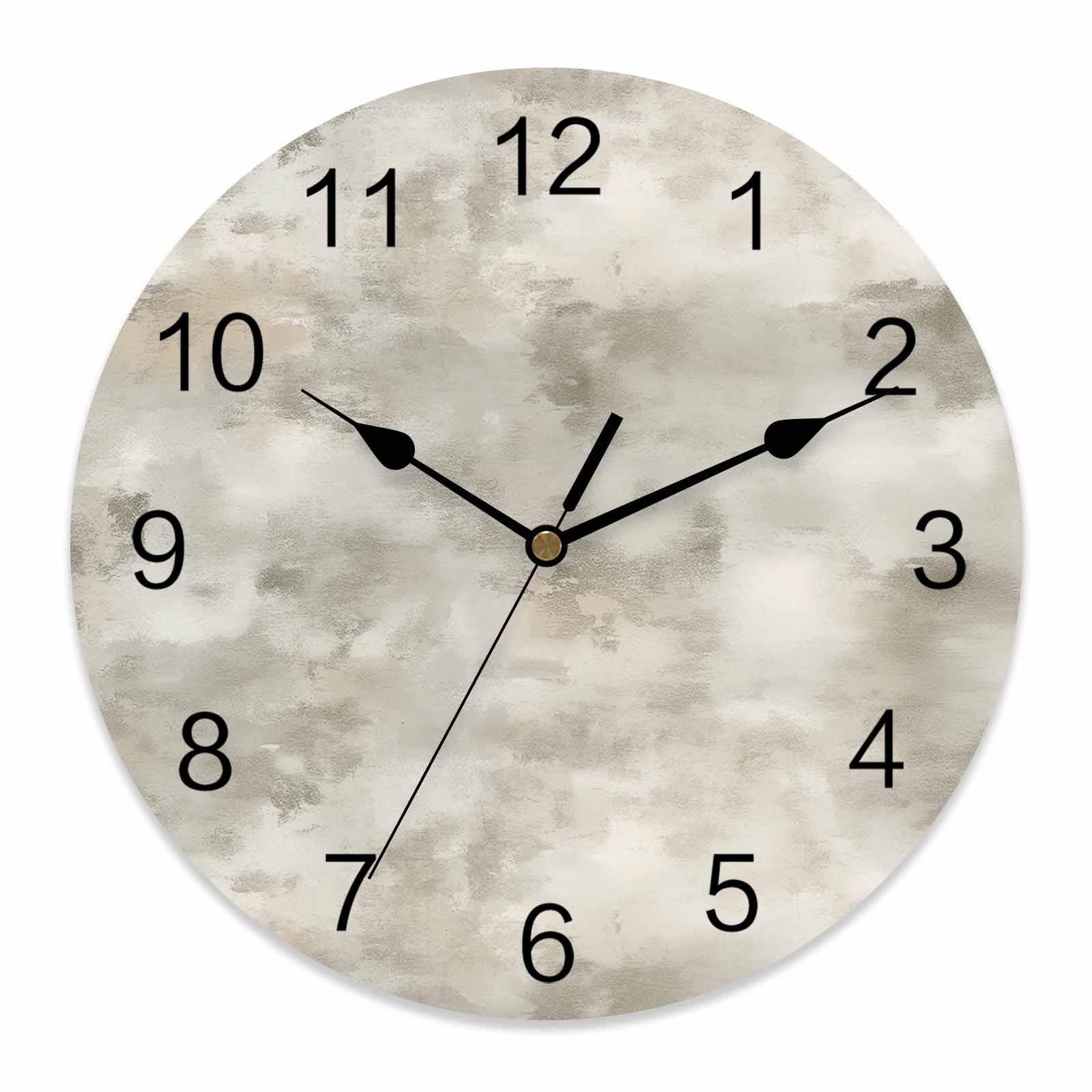 Wall Clock Abstract Art Oil Painting Clocks PVC Silent Non-Ticking ...