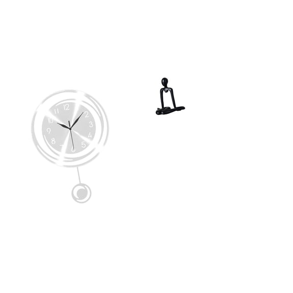 Wall Clock Abstract Sculpture Desktop Figurine Large Arabic Numerals Acrylic Material for Bedroom Bathroom Study Cabinet