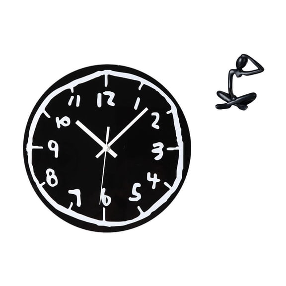 Wall Clock Abstract Sculpture Desktop Figurine Modern Acrylic Design Ideal for Office Bedroom Kitchen Dining Room