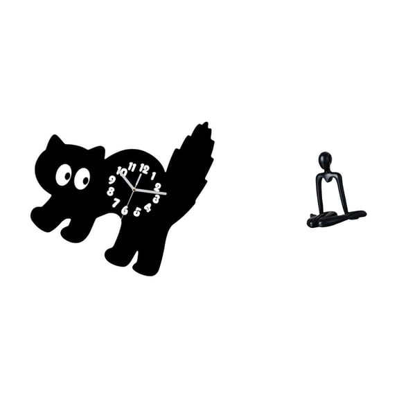 Wall Clock Abstract Sculpture Desktop Figurine Sturdy Material Silent Operation for Bedroom Office Decor